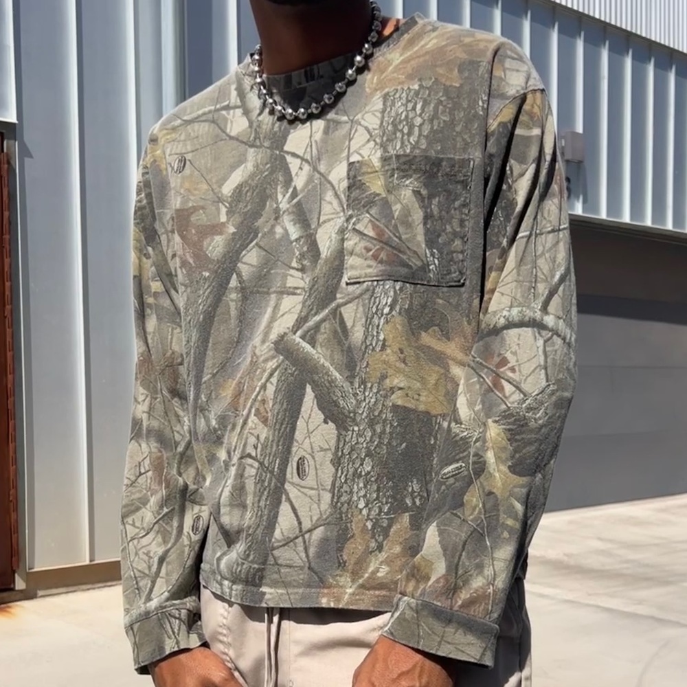 Real tree Outfitters Ridge Long Sleeve Pocket Camo Hunting T Shirt